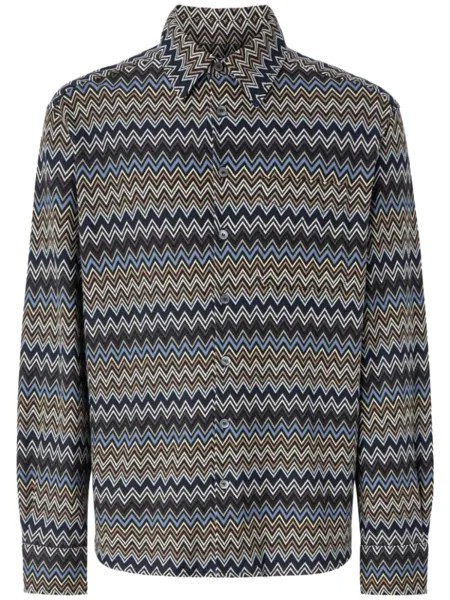 Missoni рубашка с узором зигзаг, синий