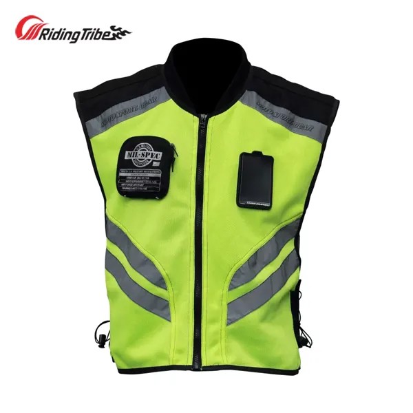 Мотоциклетная куртка, светоотражающая жилетка с высокой видимостью, ночное блестящее предупреждающее защитное пальто для работы с дорожны...