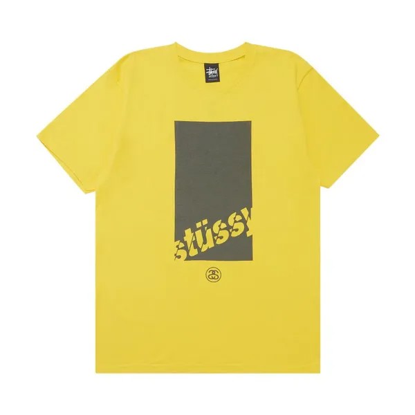 Футболка Stussy Tall Box 'Gold', желтый