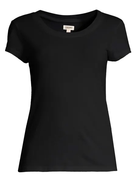 Футболка Cory High-Low L'AGENCE, черный