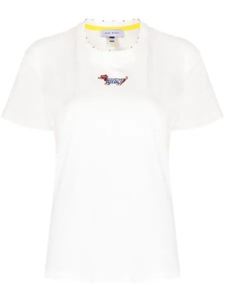 Mira Mikati декорированная футболка с вышивкой, белый
