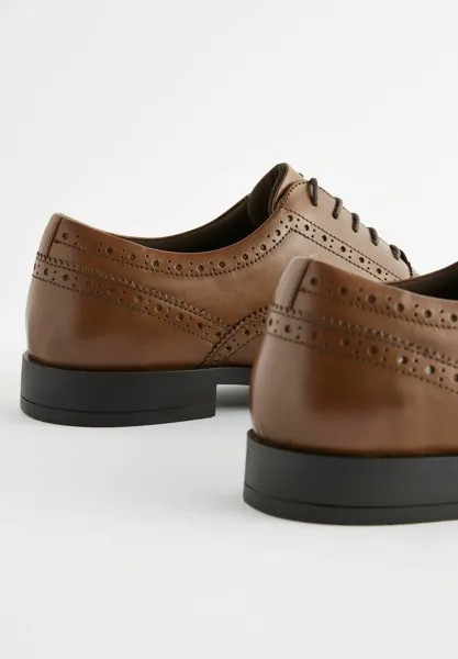 Туфли на шнуровке Oxford Brogue Next, коричнево-коричневые