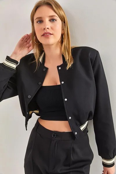 Женская куртка на подкладке в рубчик SHADE, черный