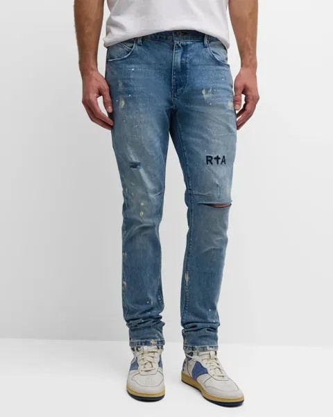 Мужские джинсы Clayton с потертостями и брызгами краски RTA, цвет Distressed White Paint