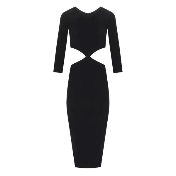 Платье cut-out knitted dress Elisabetta Franchi, черный