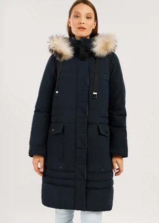 Пуховик-пальто женский Finn Flare W19-12030 синий 44