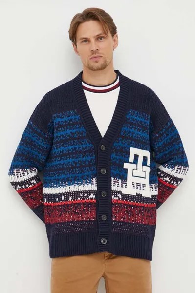 Кардиган с добавлением шерсти Tommy Hilfiger, темно-синий