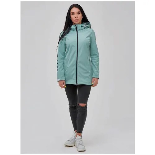 Парка женская осенняя весенняя softshell бирюзового цвета 2023Br, 48