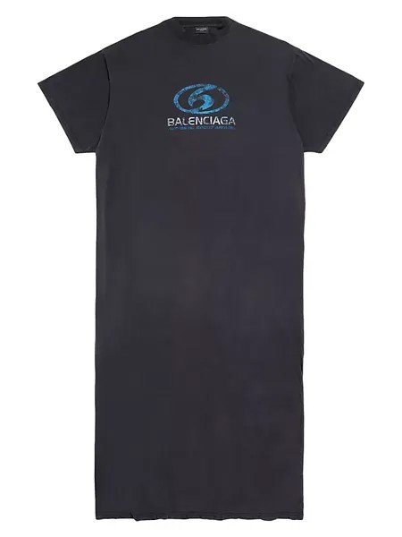 Платье-футболка макси Surfer Balenciaga, черный