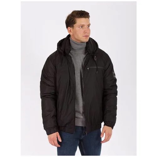 Куртка DANGER демисезонная, силуэт прямой, внутренний карман, капюшон, карманы, размер 4xl, черный