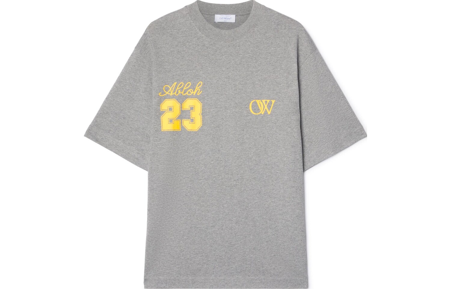 Футболка из хлопка с логотипом Off-White, серый