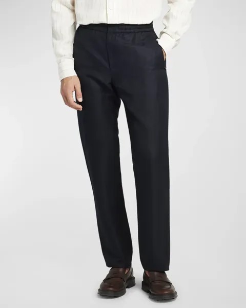 Мужские брюки для отдыха Gadd из льна и шелка Loro Piana, цвет Blue Navy