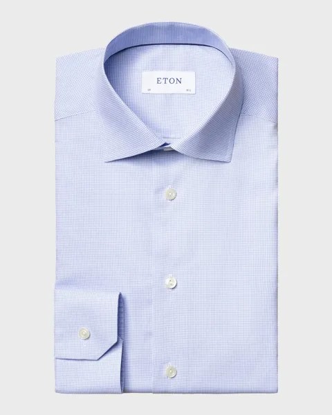 Мужская классическая рубашка в клетку в современную клетку Eton, цвет Blue