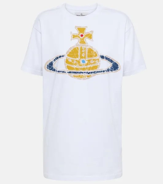 Хлопковая футболка с принтом Vivienne Westwood, белый