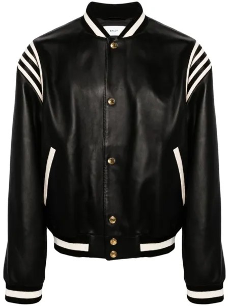 Bally бомбер с полосками, черный