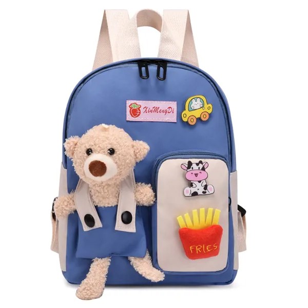Детский рюкзак с милым медведем для мальчиков и девочек защитный рюкзак для позвоночника для детей среднего и большого классов маленькая с...