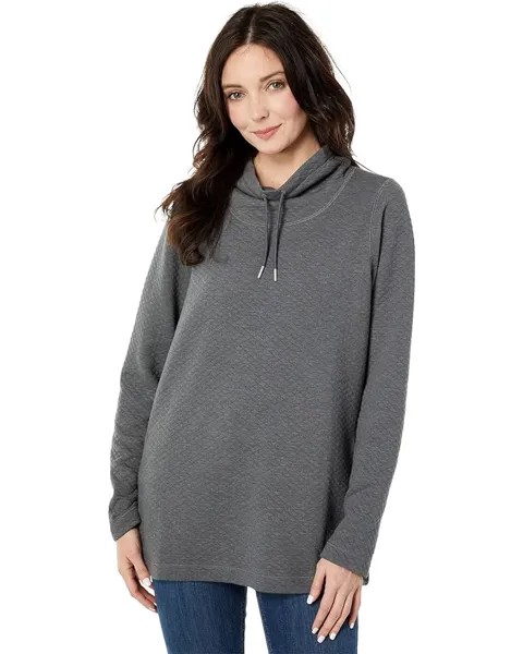 Толстовка L.L.Bean SoftLight Quilted Funnel Neck Pullover, угольный