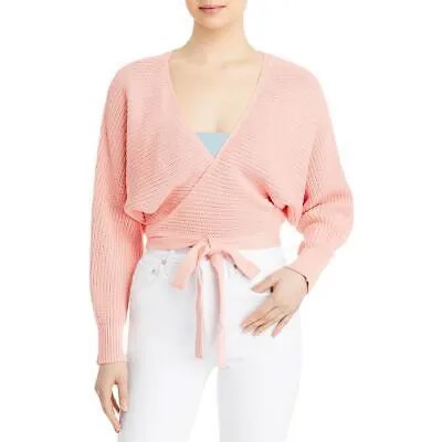 525 America Женский розовый вязаный свитер с завязками спереди, рубашка с запахом, топ XL BHFO 7458