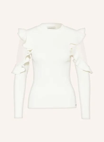 Свитер TED BAKER FLORAAS mit Rüschen, белый