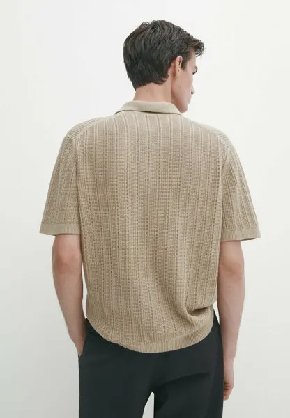 Поло SHORT SLEEVE Massimo Dutti, светло-коричневый