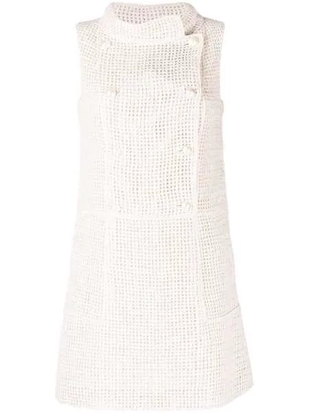Chanel Pre-Owned шелковое платье мини в технике кроше
