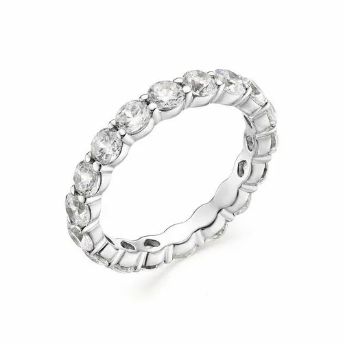 Кольцо АЛЬКОР кольцо из серебра 01-0774/00кц-00, серебро, 925 проба, родирование, размер 17.5, бесцветный