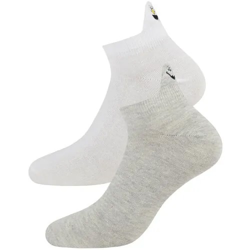 Носки MELLE, 2 пары, 2 уп., размер Unica (40-45), белый, серый