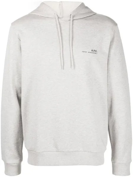A.P.C. худи Item с логотипом, серый