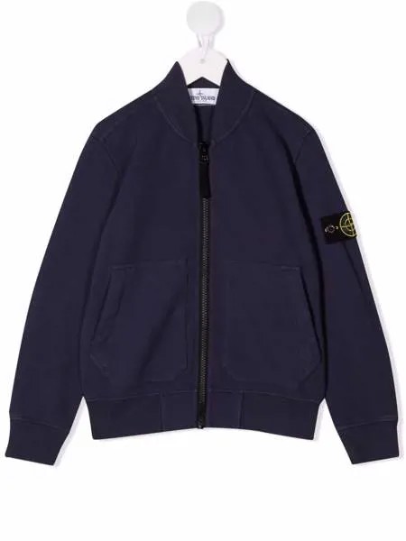 Stone Island Junior бомбер с нашивкой-логотипом