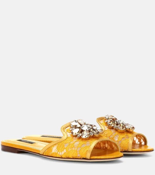Декорированные шлепанцы Bianca Dolce&Gabbana, желтый