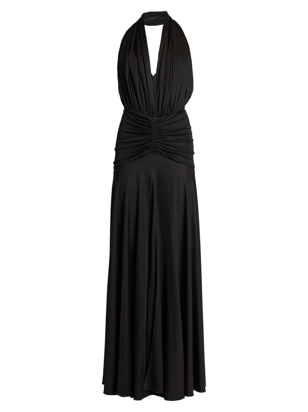 Платье Deesse с рюшами и вырезом халтер Alaïa, черный