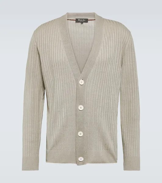 Кардиган в рубчик Loro Piana, бежевый