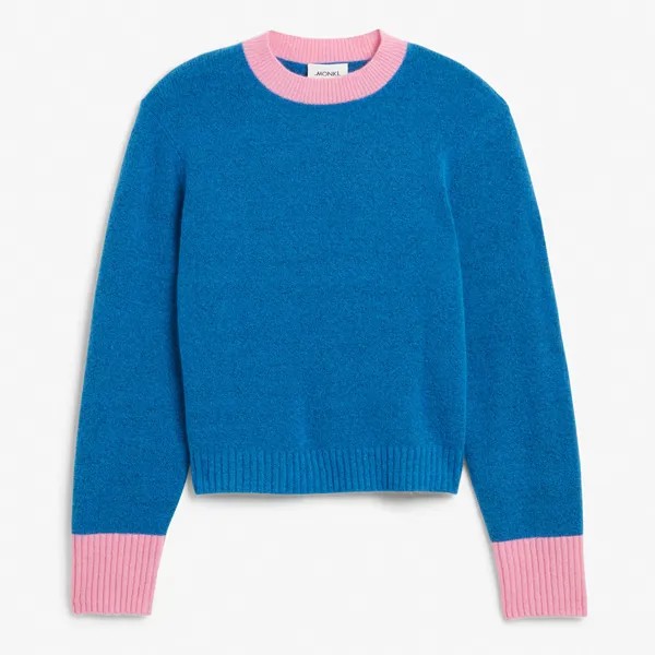 Свитер Monki Soft knit, синий/розовый