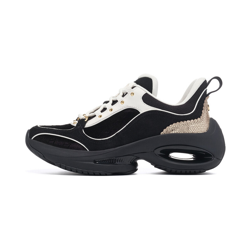 Кроссовки LI-NING 1990 Heart Dance Lifestyle Shoes Women's Low-top Black/Light Gold/Off-White, черный