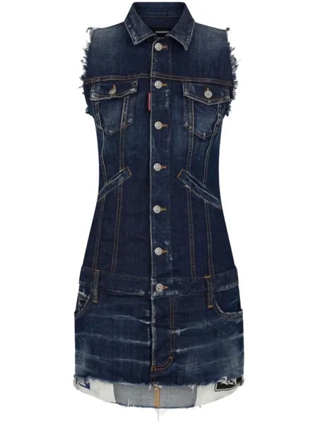 Dsquared2 джинсовое платье мини без рукавов, синий