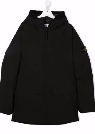 Stone Island Junior куртка с капюшоном и нашивкой-логотипом