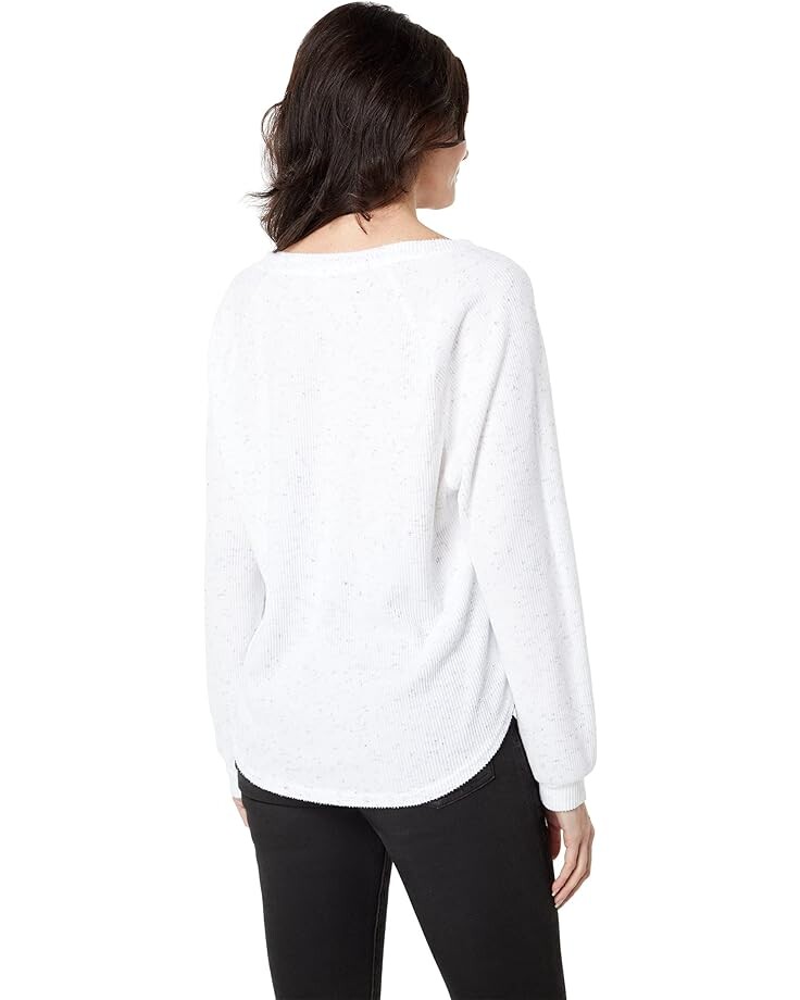 Топ Dylan by True Grit Fuzzy Flecked Fleece Easy V-Neck Top, цвет Vintage White