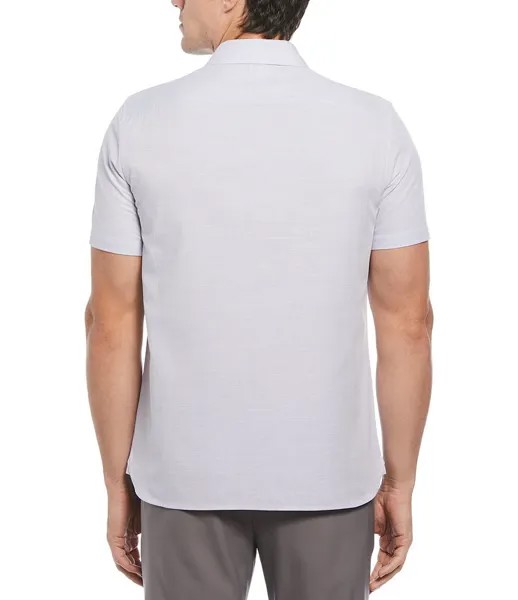 Однотонная тканая рубашка с короткими рукавами Perry Ellis Dobby, фиолетовый