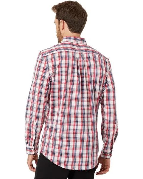 Рубашка U.S. POLO ASSN. Long Sleeve Yarn-Dye Stretch Plaid Woven Shirt, цвет Engine Red