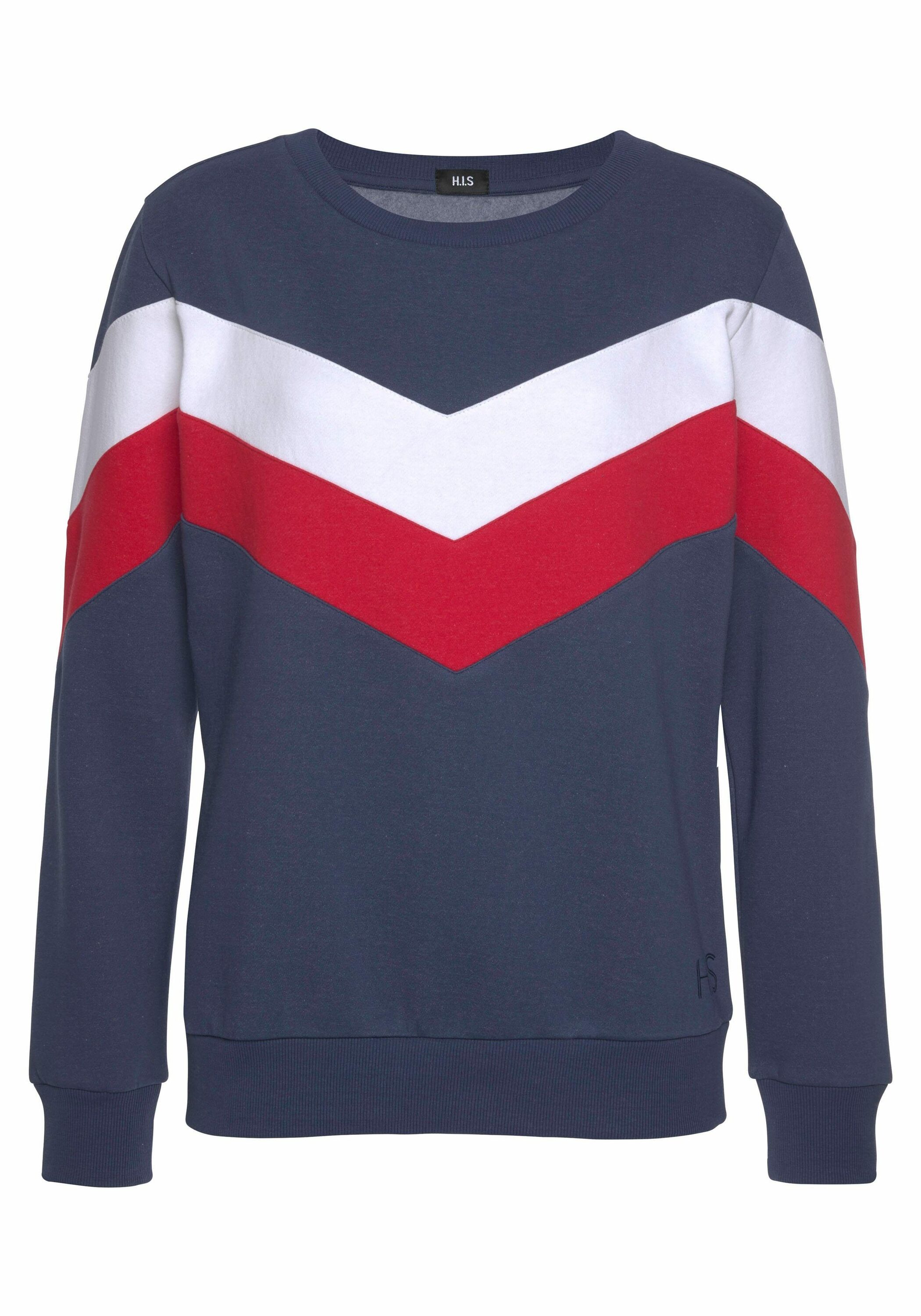 Свитер H.I.S Sweatshirt, цвет marine-rot-weiß