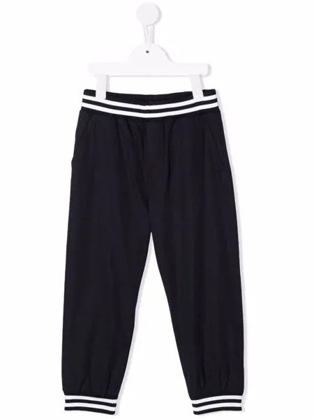 Moncler Enfant спортивные брюки с отделкой в полоску