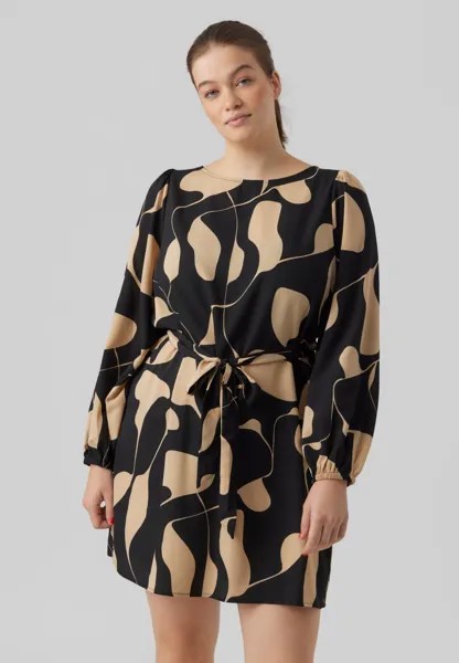 Летнее платье Vmlydia Short Dress Vero Moda Curve, цвет lina black