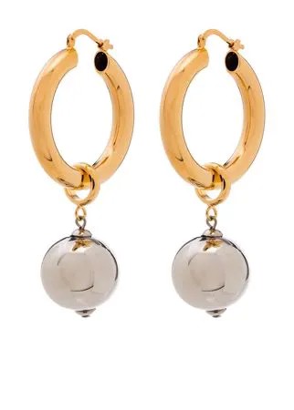 Jil Sander sphere pendant hoop earrings