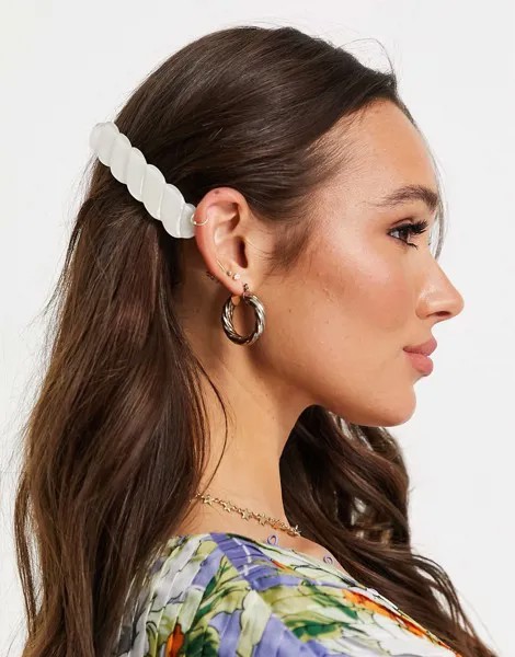 Жемчужно-белая заколка для волос ASOS DESIGN-Золотистый