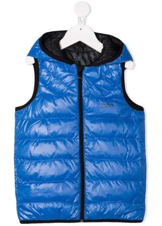 BOSS Kidswear дутый жилет с капюшоном