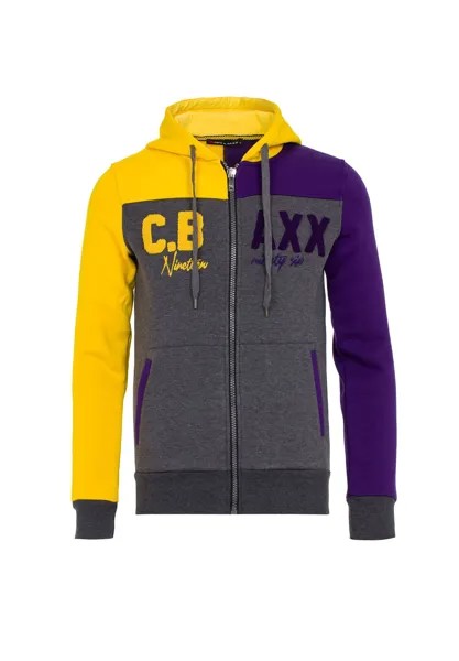 Толстовка в стиле колор-блок CIPO & BAXX, цвет Yellow Anthracite