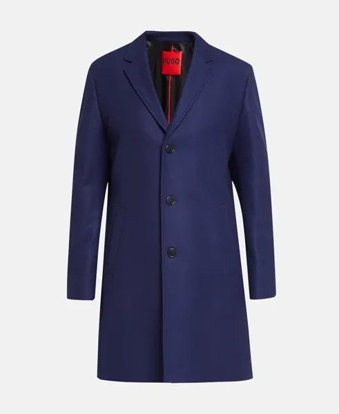 Шерстяное пальто Hugo, темно-синий