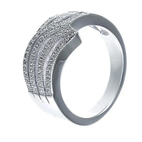 Кольцо ELEMENT47 серебро, 925 проба, фианит, размер 17