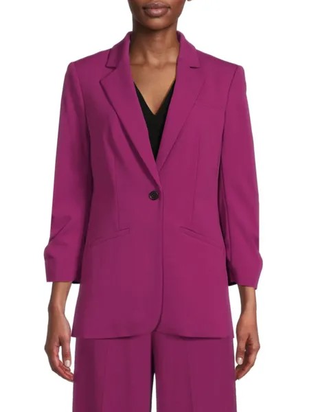 Однотонный пиджак со сборками Calvin Klein, цвет Mulberry