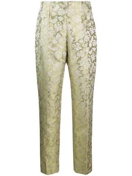 Romeo Gigli Pre-Owned брюки 1990-х годов с жаккардовым цветочным узором